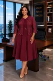Lace Blazer Dress Set - 1
