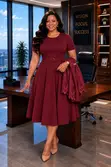 Lace Blazer Dress Set - 2