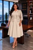 Lace Blazer Dress Set - 3