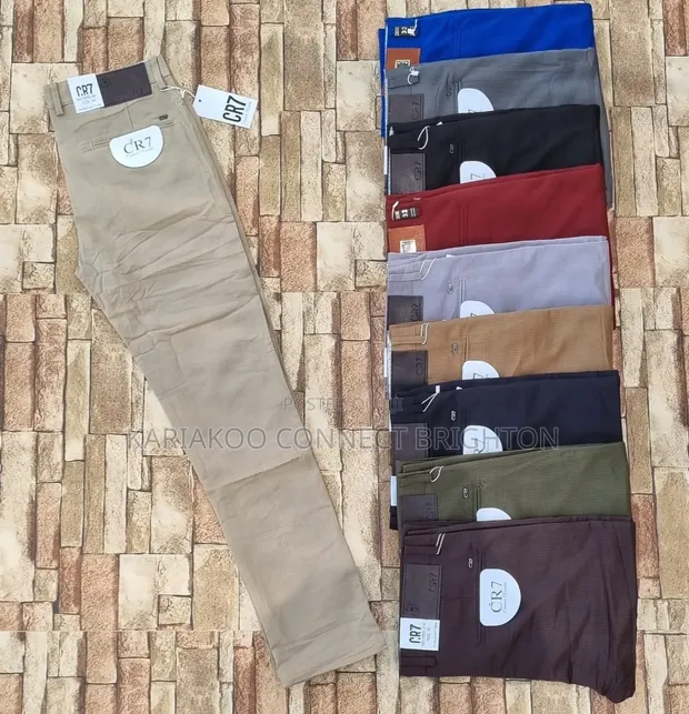 CR7 Textured Casual Chino Trousers - 1
