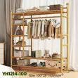 Multi-Layer Metal Clothes and Coat Rack on Wheels (YH1214-100) - 1