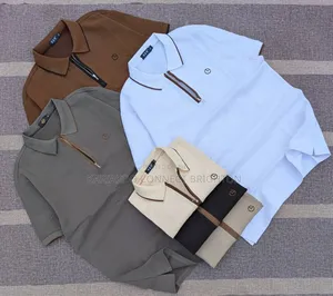 Classic Style Shati za Polo Zenye Milia za Rangi Nyingi