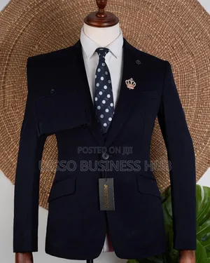 Suti Rasmi ya Kipekee Rangi ya Bluu Nyeusi