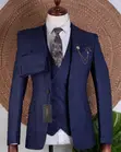 Suti ya Premium Joselino Navy Blue 3-Piece Double-Breasted - 2