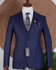 Suti ya Premium Joselino Navy Blue 3-Piece Double-Breasted - 3