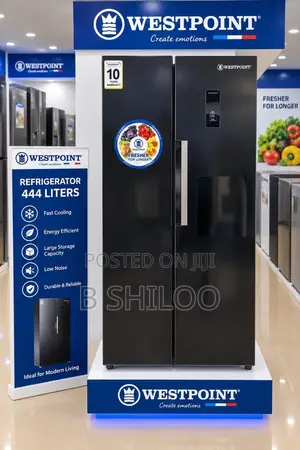 Westpoint Side by Side Refrigerator 444L Nyeusi