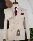 Carlos Cardini Suti ya Grey Pinstripe Double-Breasted Combo - 2