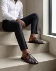 Veto Nyeusi Buckled Cutout Slides / Sandali za Kirumi - 4