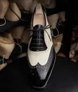 Classic for Men Oxford Nyeusi na Cream Mbili-Toni - 1