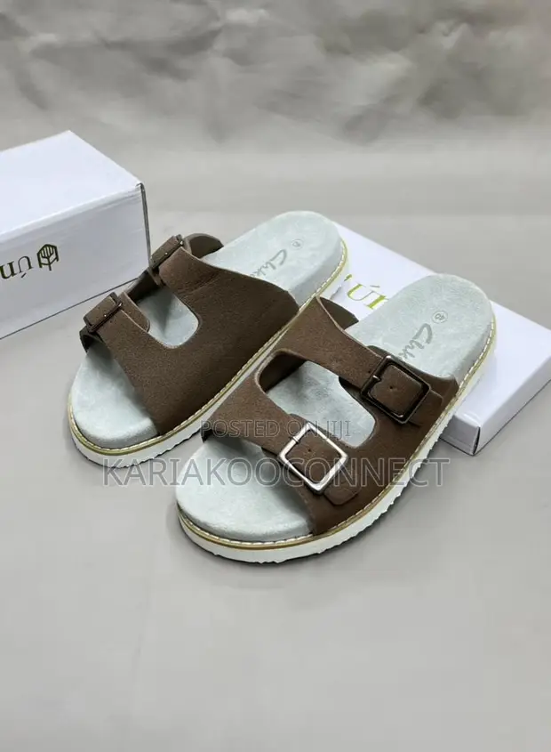 Sandali za Suede Zenye Buckle Mbili - 1