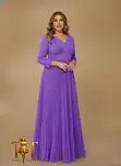 Jeweled Waist Glitter Gown - 3
