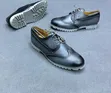 Viatu vya Kiume vya Classic Style Nyeusi/Kijivu vya Lug-Sole Wingtip - 1