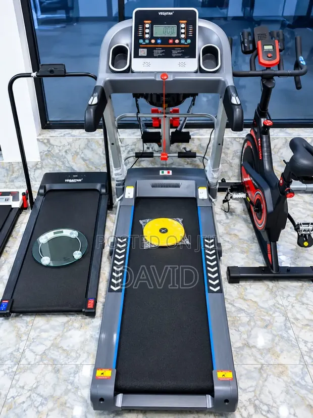 Bodyfit Treadmill with Massage Belt & 2 Dumbbells - 1