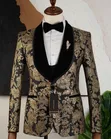 Brand New Marco Lorenzo Black Gold Suit - 1