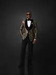 Brand New Marco Lorenzo Black Gold Suit - 4