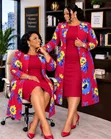 Long Coat and Dress - Women's Multicolor - 1
