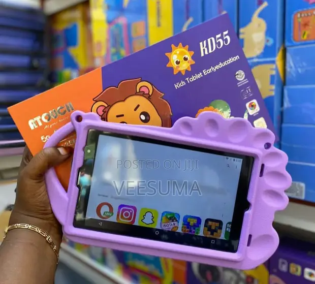 Tablet Mpya Atouch KD55 256GB Nyeusi - 1