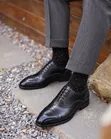 Carlos Cardini Brown Burnished Wingtip Oxfords - 3