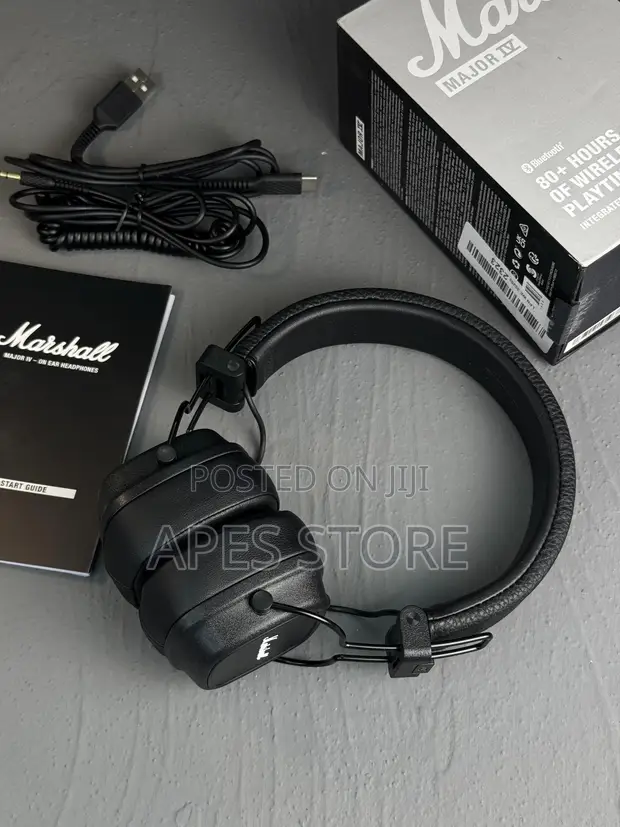 Marshall Major IV Headphones - Nyeusi - 1