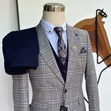 Ricardo Turkey 3-PC Combo Suit - Grey-Brown Checkered - 2