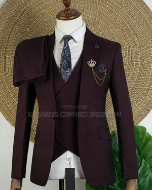 Diamond Hugo 3-PC Burgundy Combo Suit