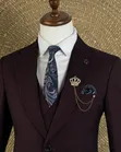 Diamond Hugo 3-PC Burgundy Combo Suit - 2