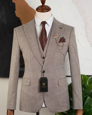 Carlos Cardini 3-PC Combo Suit - Kahawia Mwepesi/Taupe