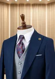 Marco Lorenzo Navy Blue Pinstripe 3-PC Suit Combo - 2