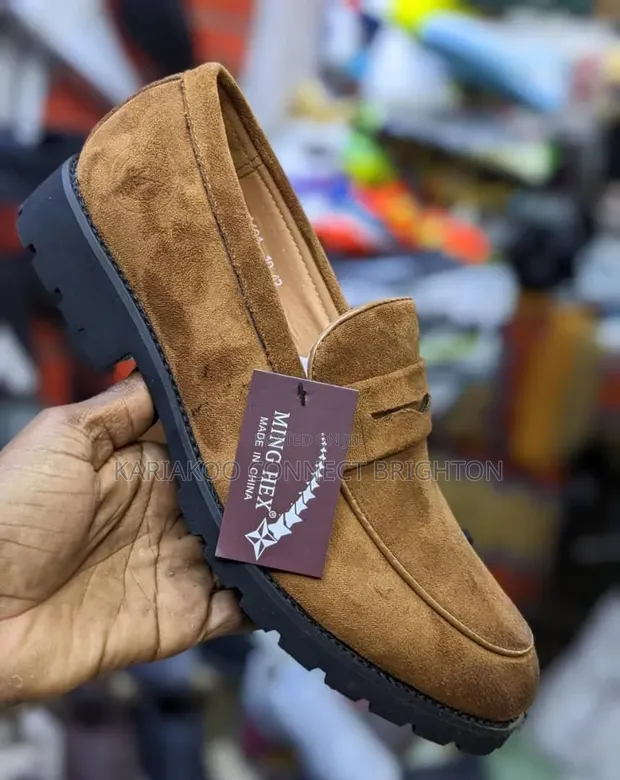 Ming Hex Brown Suede Loafers - 1