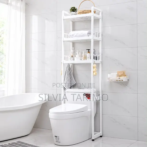 Full Plastic Toilet Storage Rack - 1