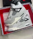 Viatu vya Air Jordan 4 vya Grey & White - 3
