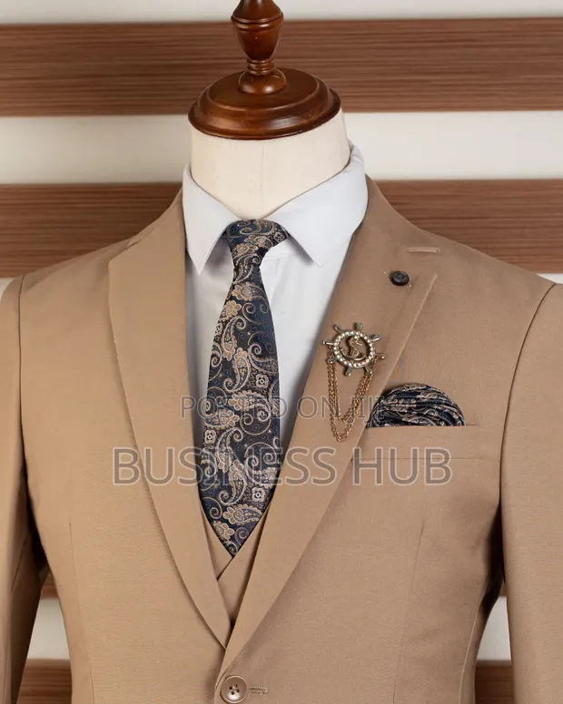 Mario Casas Men's Casual Fashion Suit - Brown - 1