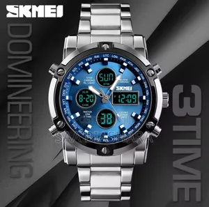 Saa Mpya Skmei 1389 Analog-Digital Waterproof - Silver/Blue
