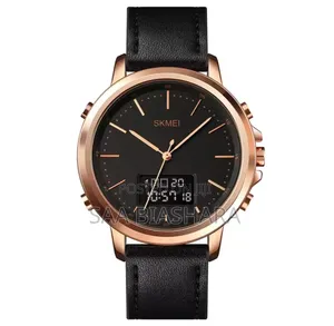 Skmei 1652 Dualtime Waterproof Watch - Rose Gold & Nyeusi