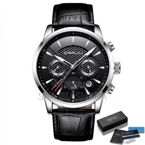 Saa ya Crrju Ya Wanaume Biashara Chronograph - Nyeusi & Fedha