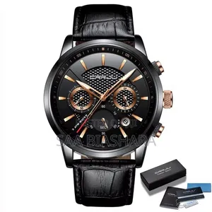 Crrju Men's Business Chronograph Classic Watch - Full Black