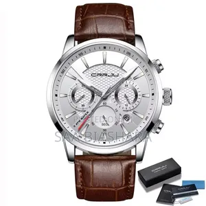 Crrju Business Chronograph Classic Watch - Brown/Silver