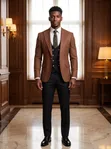 MORSHALINO Brown & Black 3-PC Combo Suit - 1