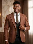MORSHALINO Brown & Black 3-PC Combo Suit - 2