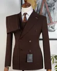 Fernando Brown Double-Breasted 3-PC Suit - 1