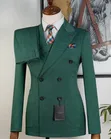Fernando Brown Double-Breasted 3-PC Suit - 3