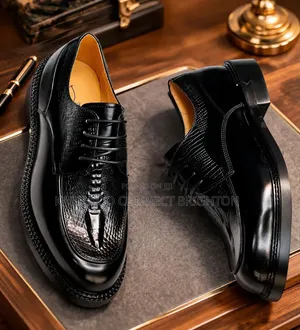BOSS Luxury Black Textured Oxford Shoes