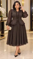 Luxury Ladies Chiffon Dress (Sizes 38-46) - 1