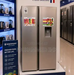 Westpoint Side by Side Fridge 500L Silver with Water Dispenser