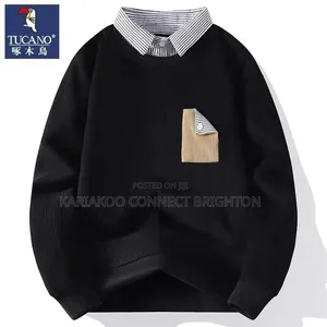 Tucano White Collared Knit Sweater