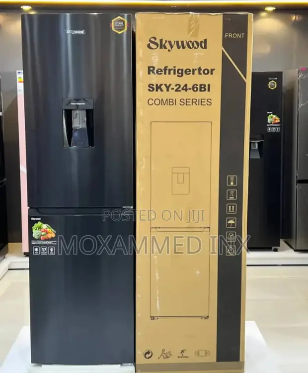 Skywood Fridge 246L na Water Dispenser - Nyeusi Inox - 1