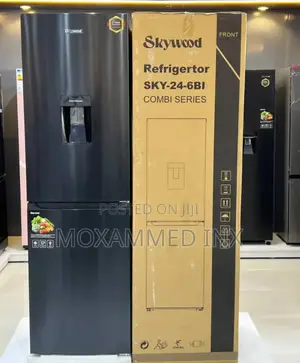 Skywood Refrigerator 246L with Water Dispenser - Black Inox