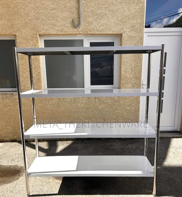 4 Tier Commercial Stainless Steel Kitchen Storage Rack / Shelf 1.5m - 1