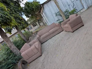 Used Sofa Set - Velvet - Gray - 6 Seater