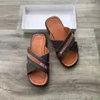 Loro Piana Brown Piana Leather Slides - 3